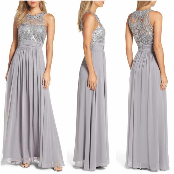 eliza j lace bodice gown